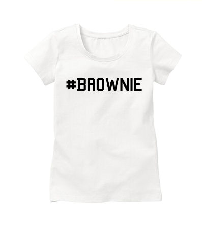 T-shirt met strijkletters #brownie